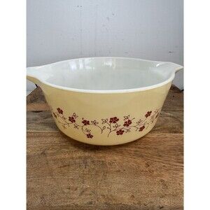 Vintage PYREX Trailing Flowers 475-B Casserole Dish 2.5 Quart - Good Condition